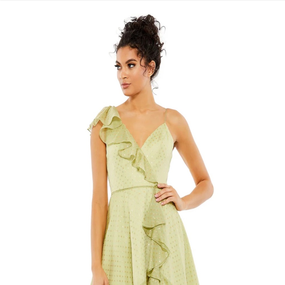 Mac Duggal One Shoulder Ruffle High-Low Dress | Size 0 | NWT